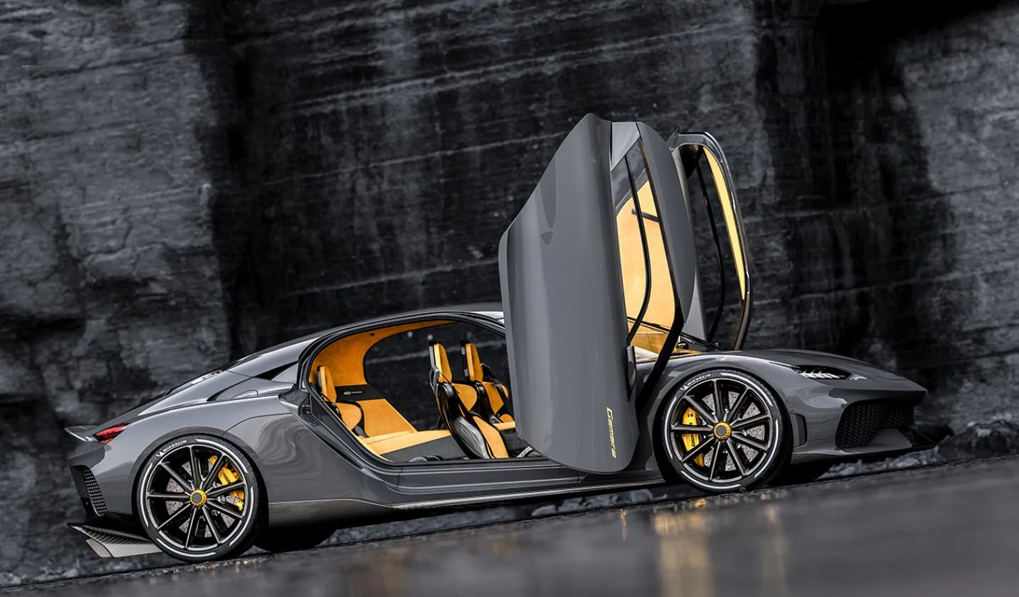 Koenigsegg Gemera with doors open